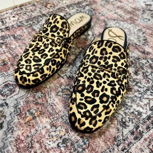 Sam Edelman Linnie Bit Mule leopard animal print loafer style mule size 8.5